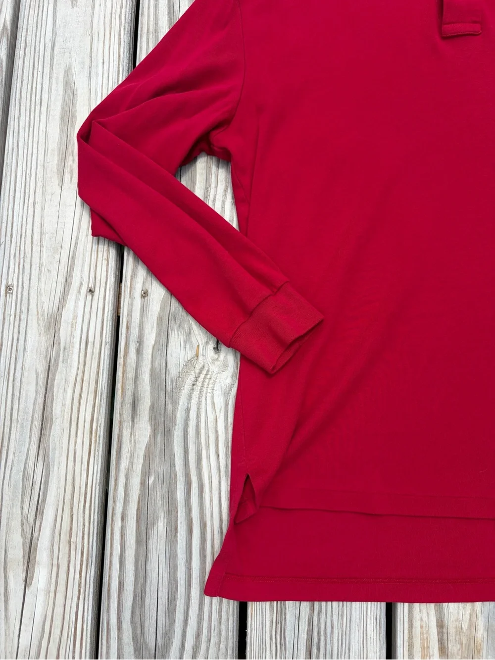Ralph Lauren Polo Knit Shirt Mens L Button Pullover Red Collared Cotton FLAW